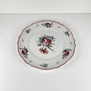 Plat à gateau peint à la main motif rose, vers 1960/70