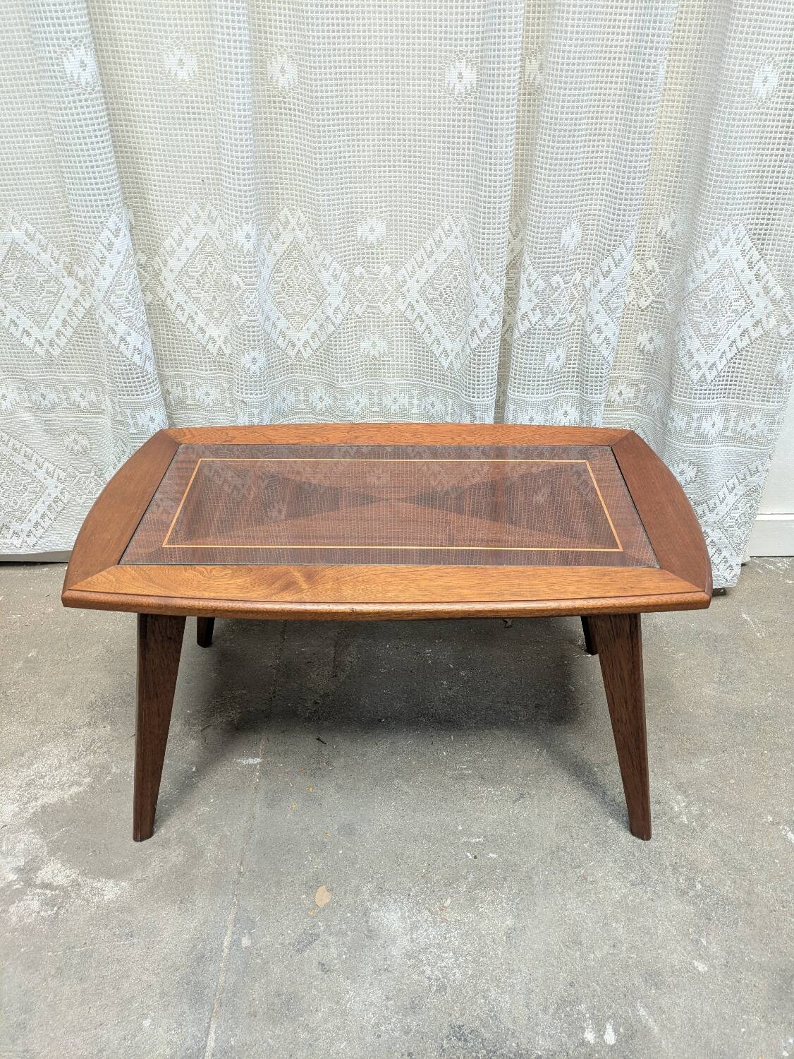 Wood and glass coffee table