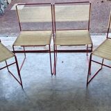 Giandomenico Belotti (1922-2004) - Set of 4 stackable chairs - Spaghetti model, Fly Lin edition