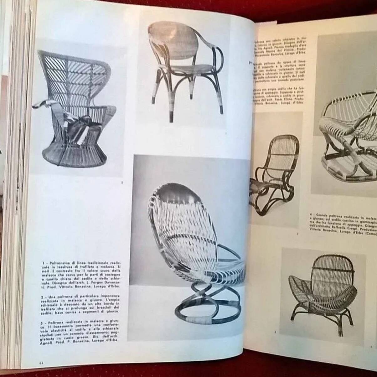 Gio Ponti Lio Carminati Bonacina Poltrona Vimini Design Mid-Century