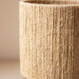 Table lamp mustard pot and jute string lampshade