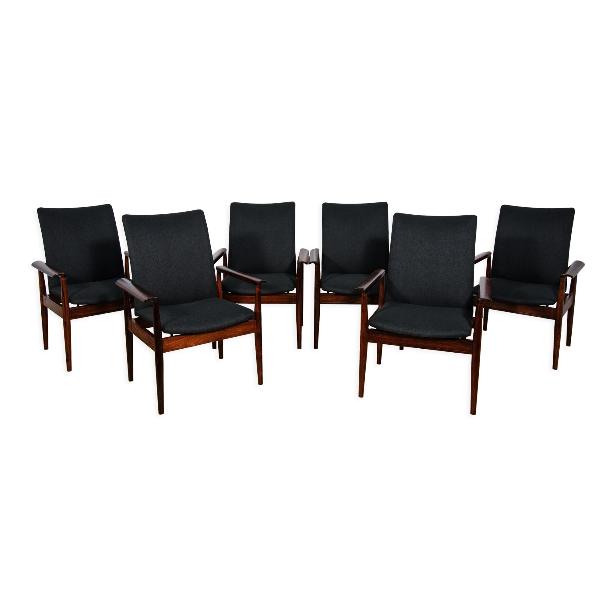 Armchairs model 209 Diplomat by Finn Juhl for France & Søn, 1960s, Set of 6