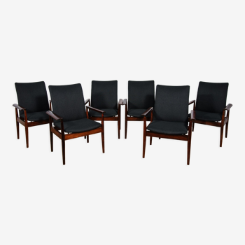 Armchairs model 209 Diplomat by Finn Juhl for France & Søn, 1960s, Set of 6