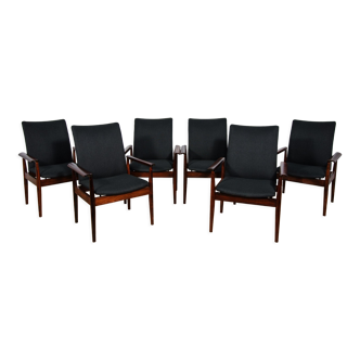 Armchairs model 209 Diplomat by Finn Juhl for France & Søn, 1960s, Set of 6