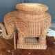 Wicker elephant side table