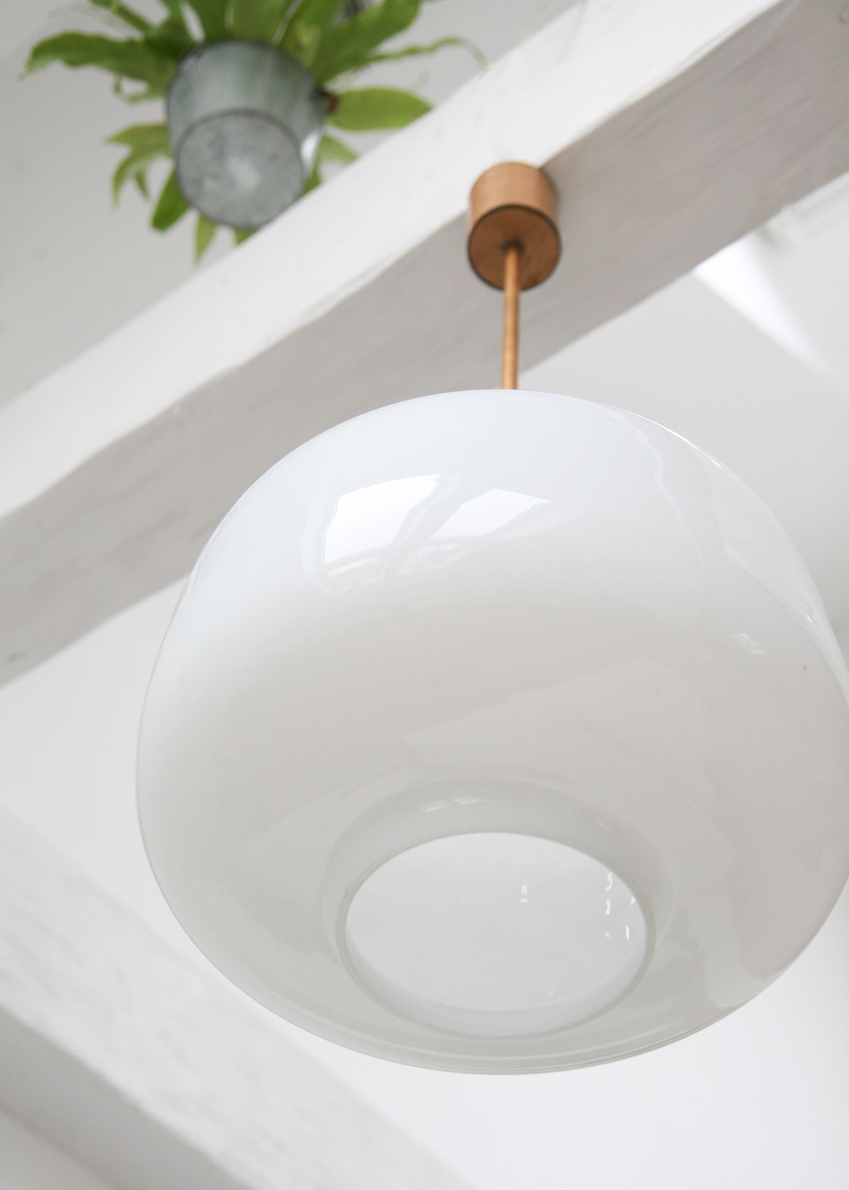 Pair of vintage opaline glass pendant lamp from Sijaj, 1960s