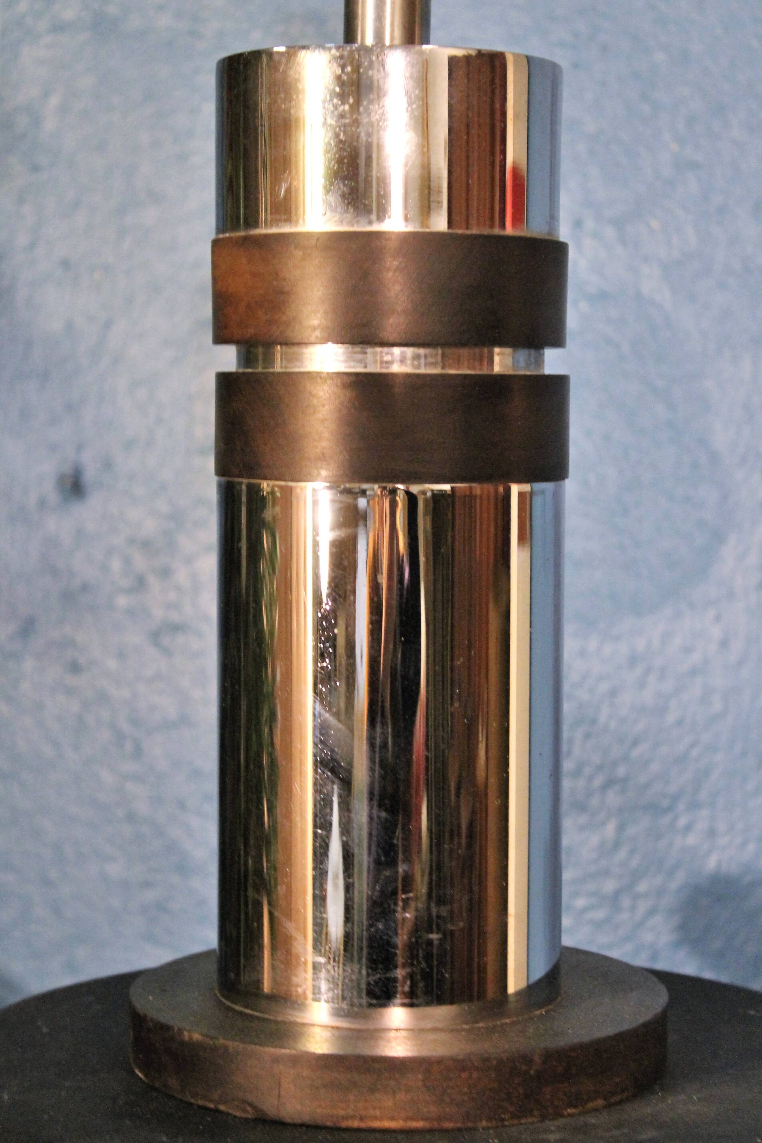 Metal & wood lamp 1970s