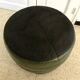 Vintage leather patchork pouf from the 70s