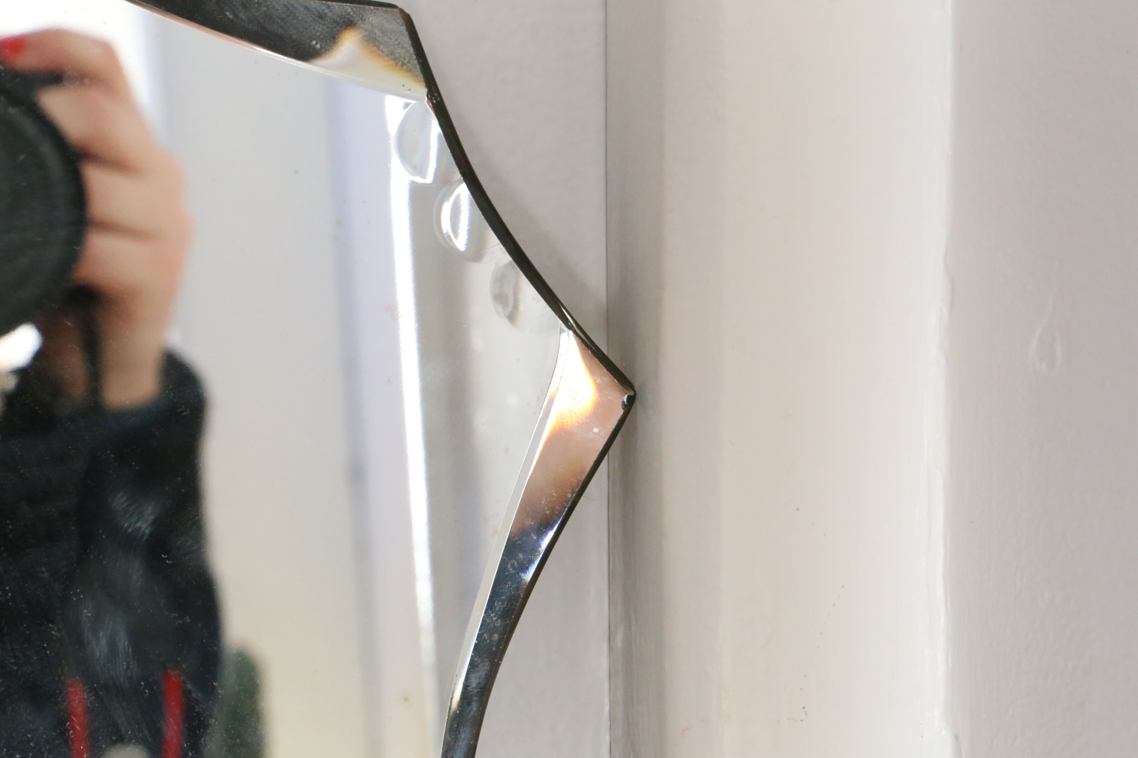 Bevelled wall mirror, old, art deco