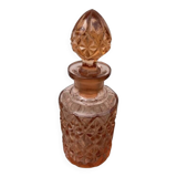 Pink art deco glass perfume bottle