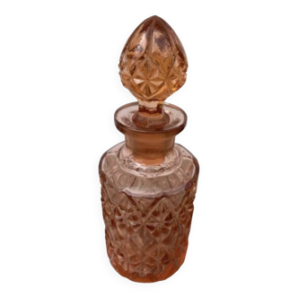Pink art deco glass perfume bottle