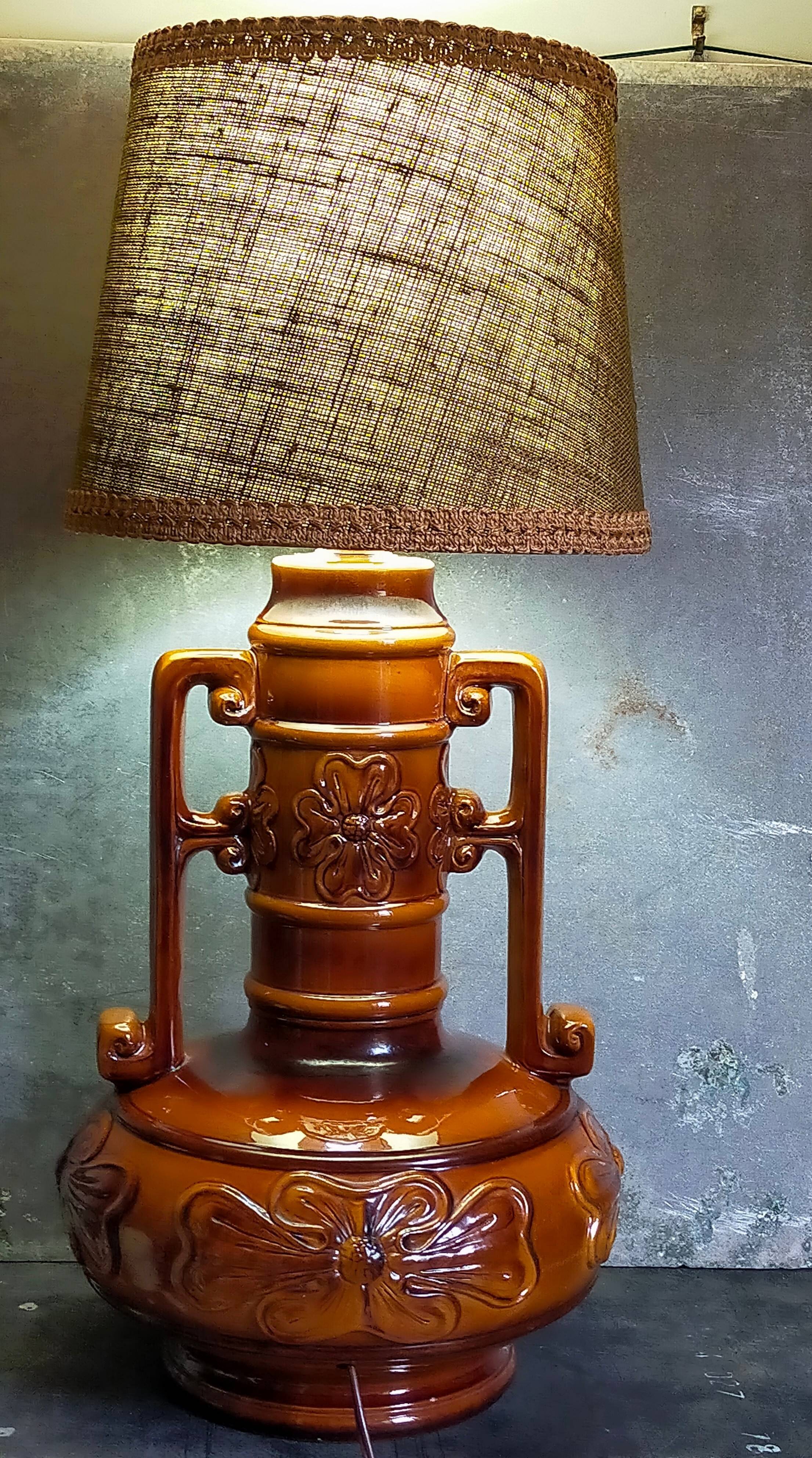 West germany ceramic floor lamp 70s