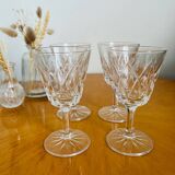 Set of 4 Harlequin glasses in crystal glass from Reims 1950