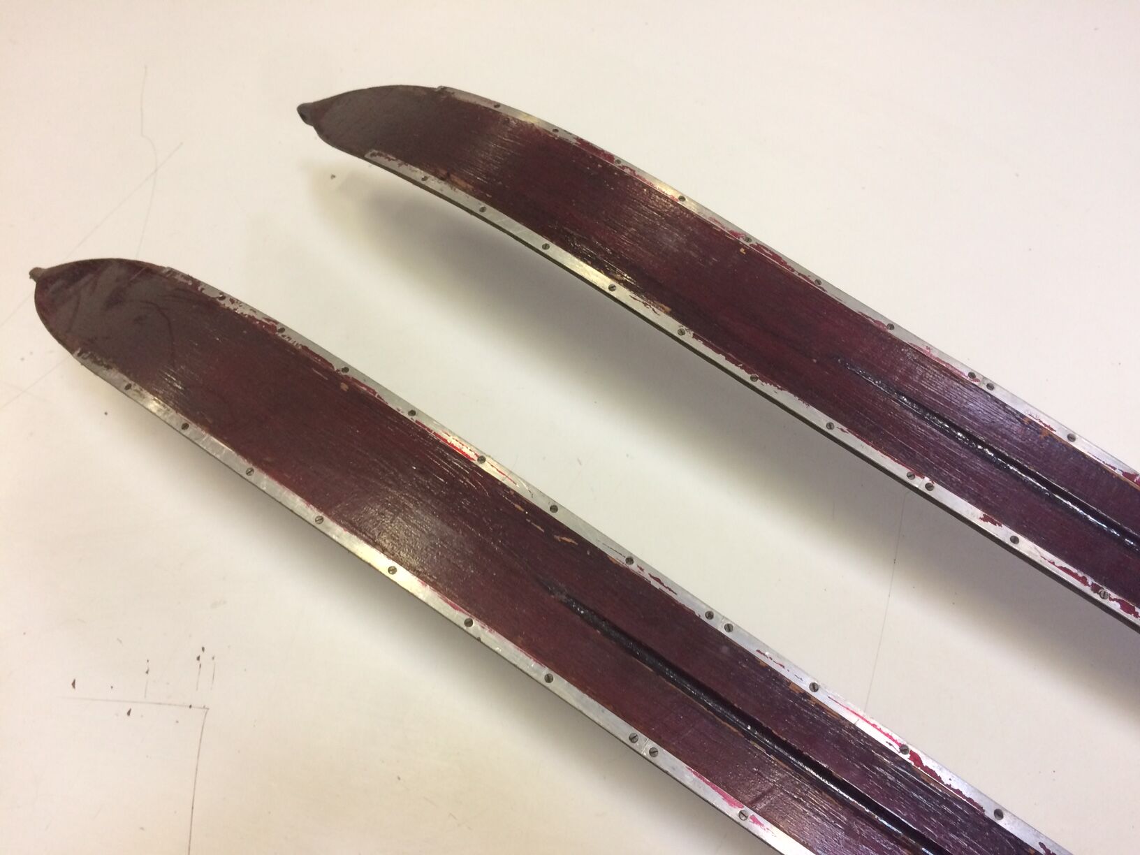Pair of old wooden skis 1900