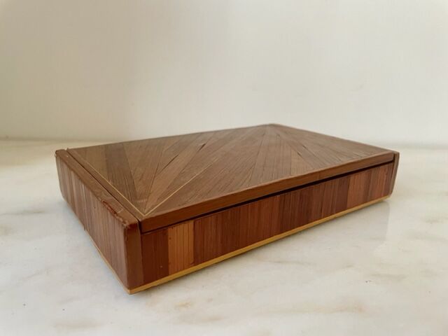Art Deco straw marquetry box