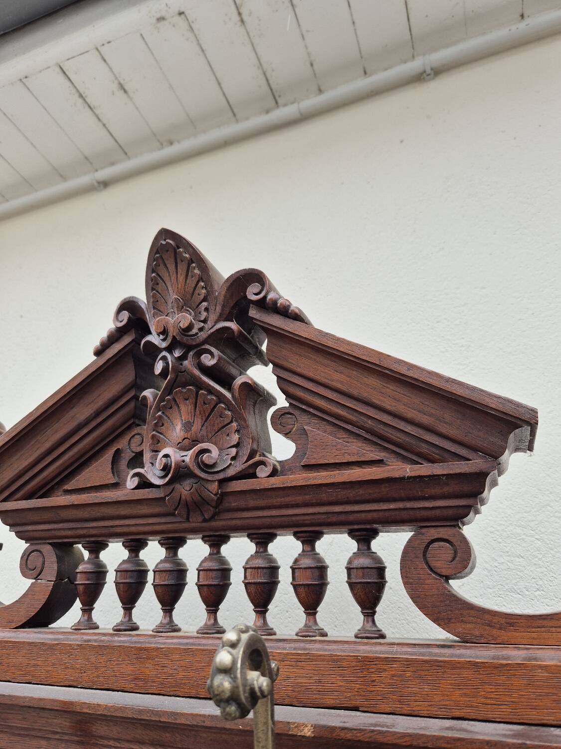 Cloakroom Napoleon III coat rack 19th in solid oak