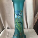 Vase made of glass paste with iris decoration