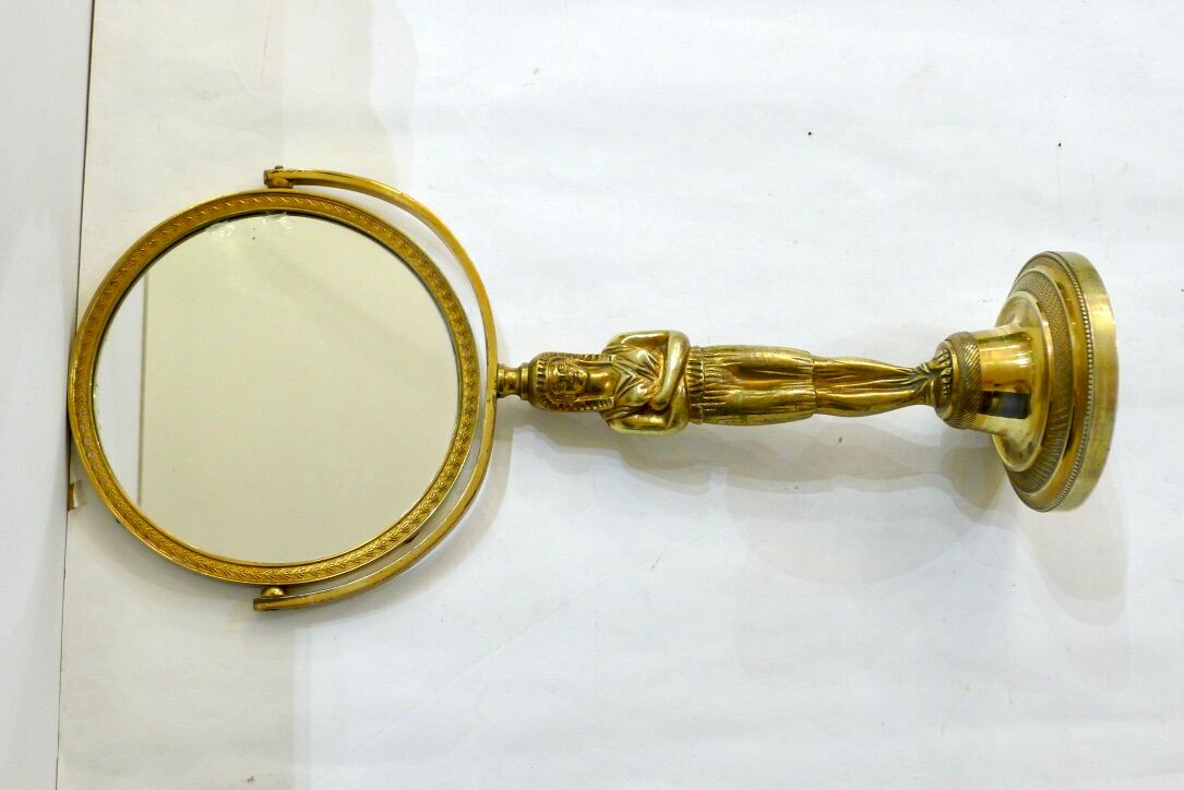Egyptian standing mirror, made of brass 14x34cm