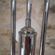 Old 3-light globe opaline stainless steel pendant/chandelier 1960/1970 space age vintage