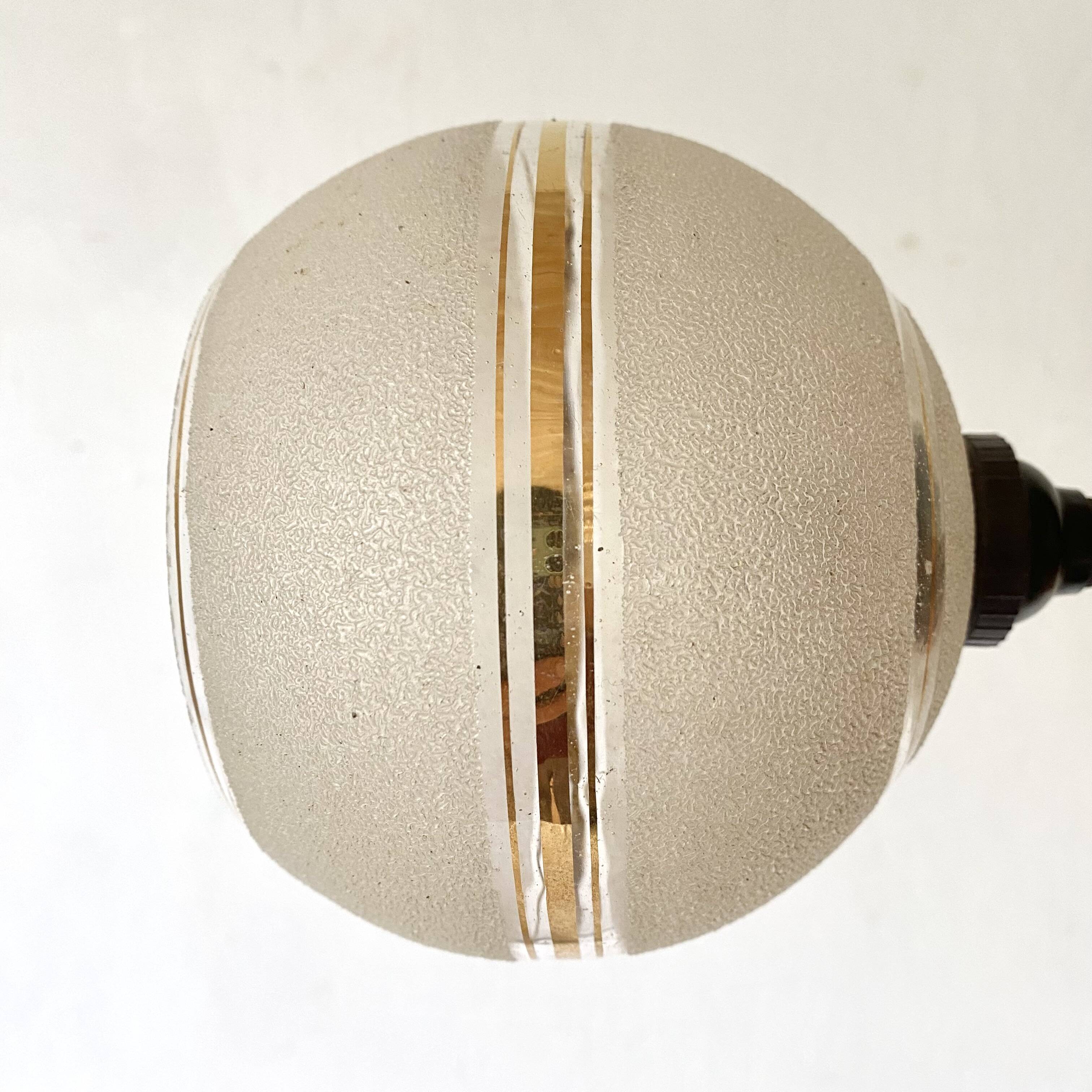 Antique swan neck wall sconce, frosted glass globe