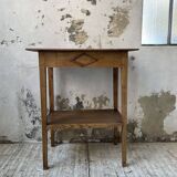 Oak spindle leg console