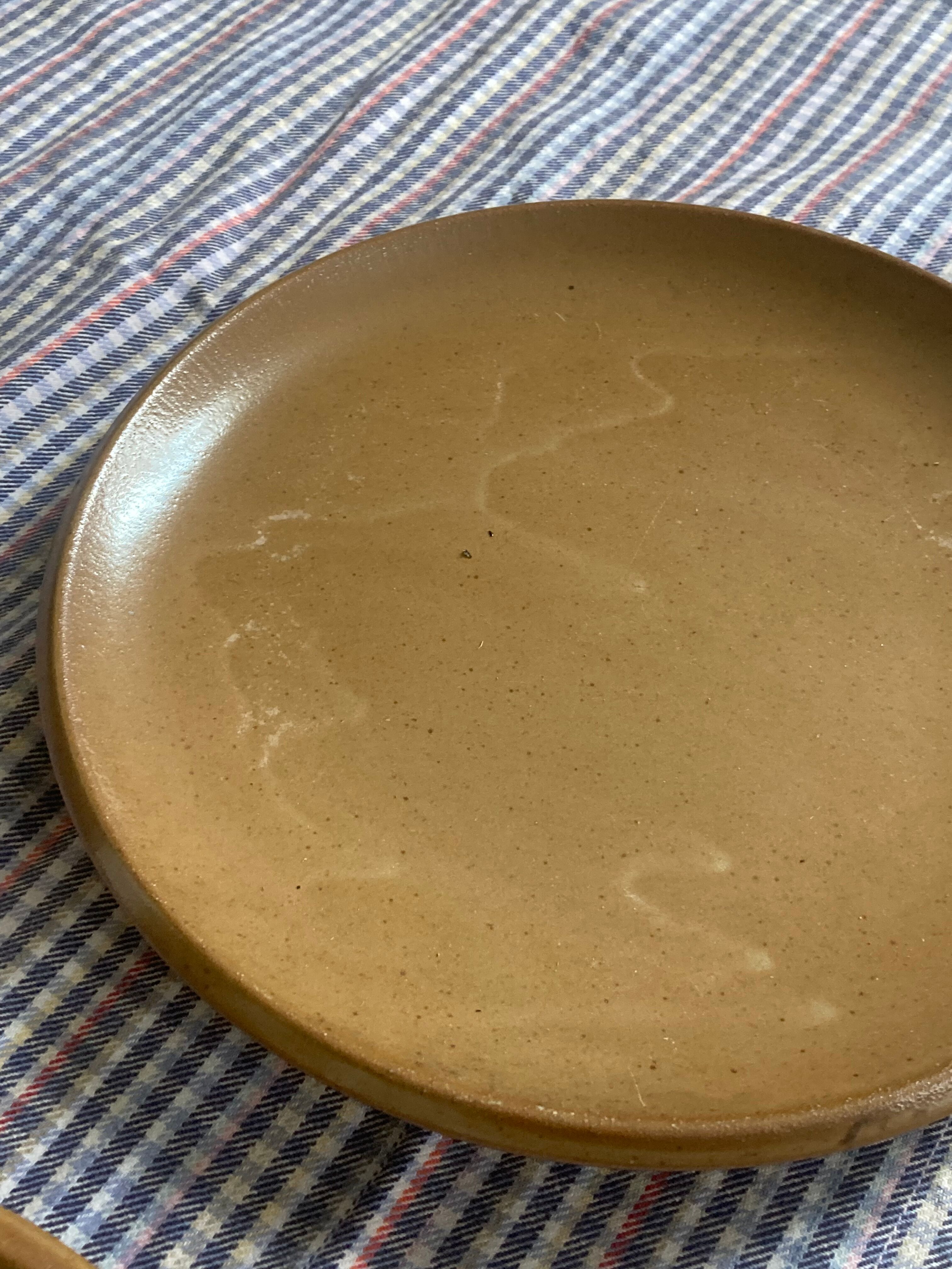 8 assiettes plates en grès de Berne vintage