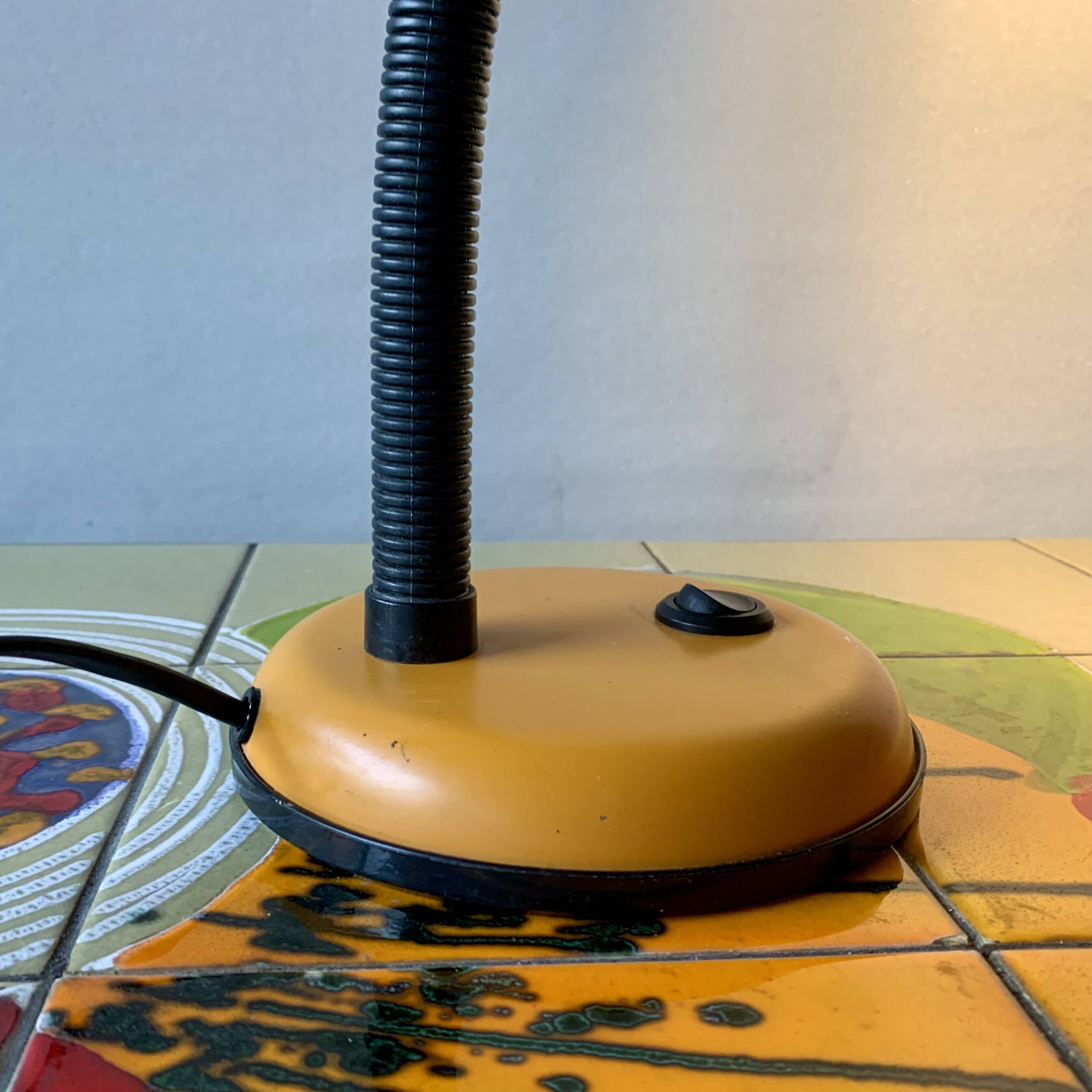 Vintage orange painted metal desk lamp