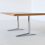 Warren Platner writing desk leather and oak Knoll United States 1970