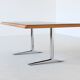 Warren Platner writing desk leather and oak Knoll United States 1970