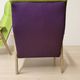Pair of restored vintage armchairs, green and purple upholstery