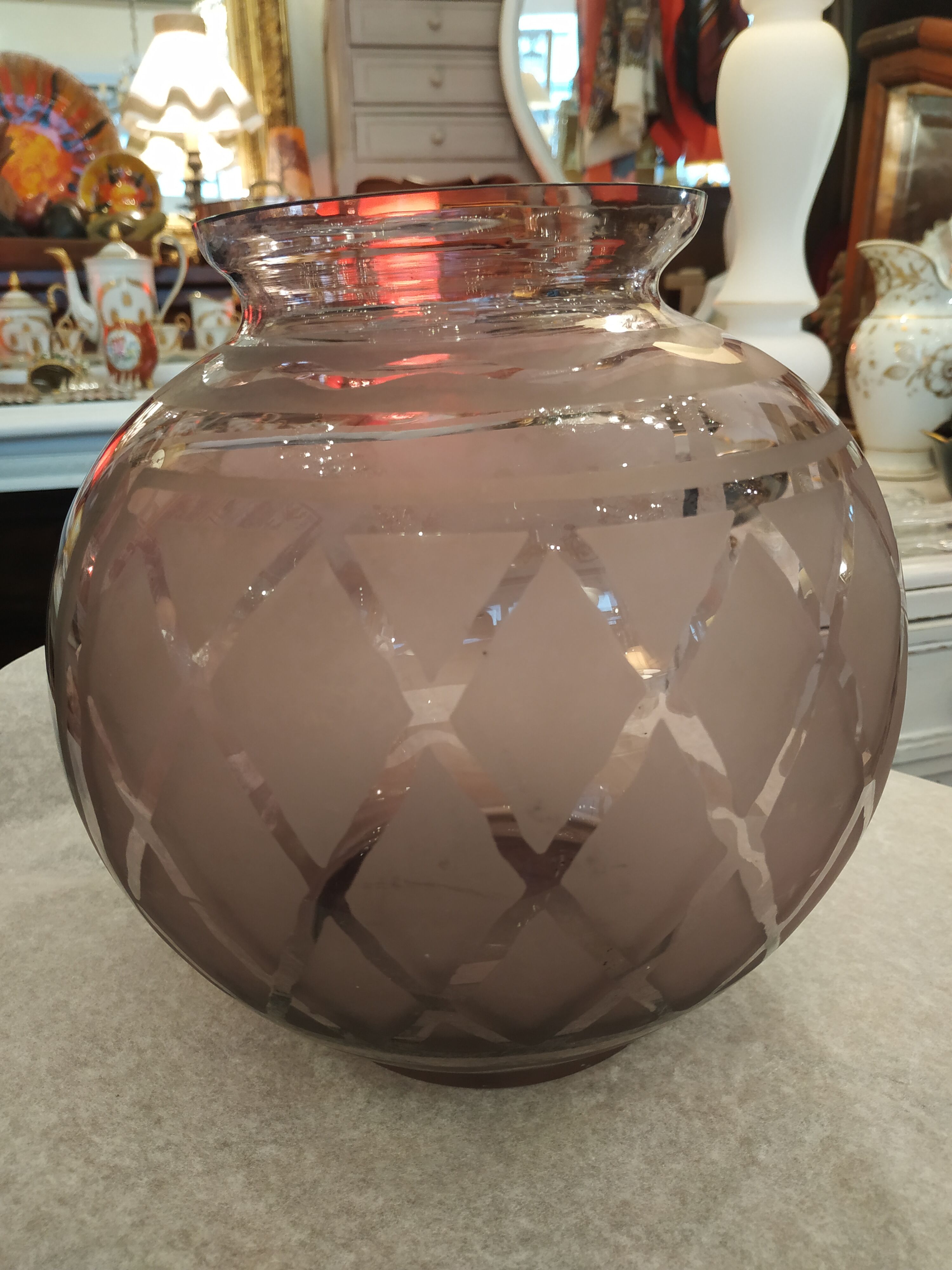 Purple ball-shaped vase