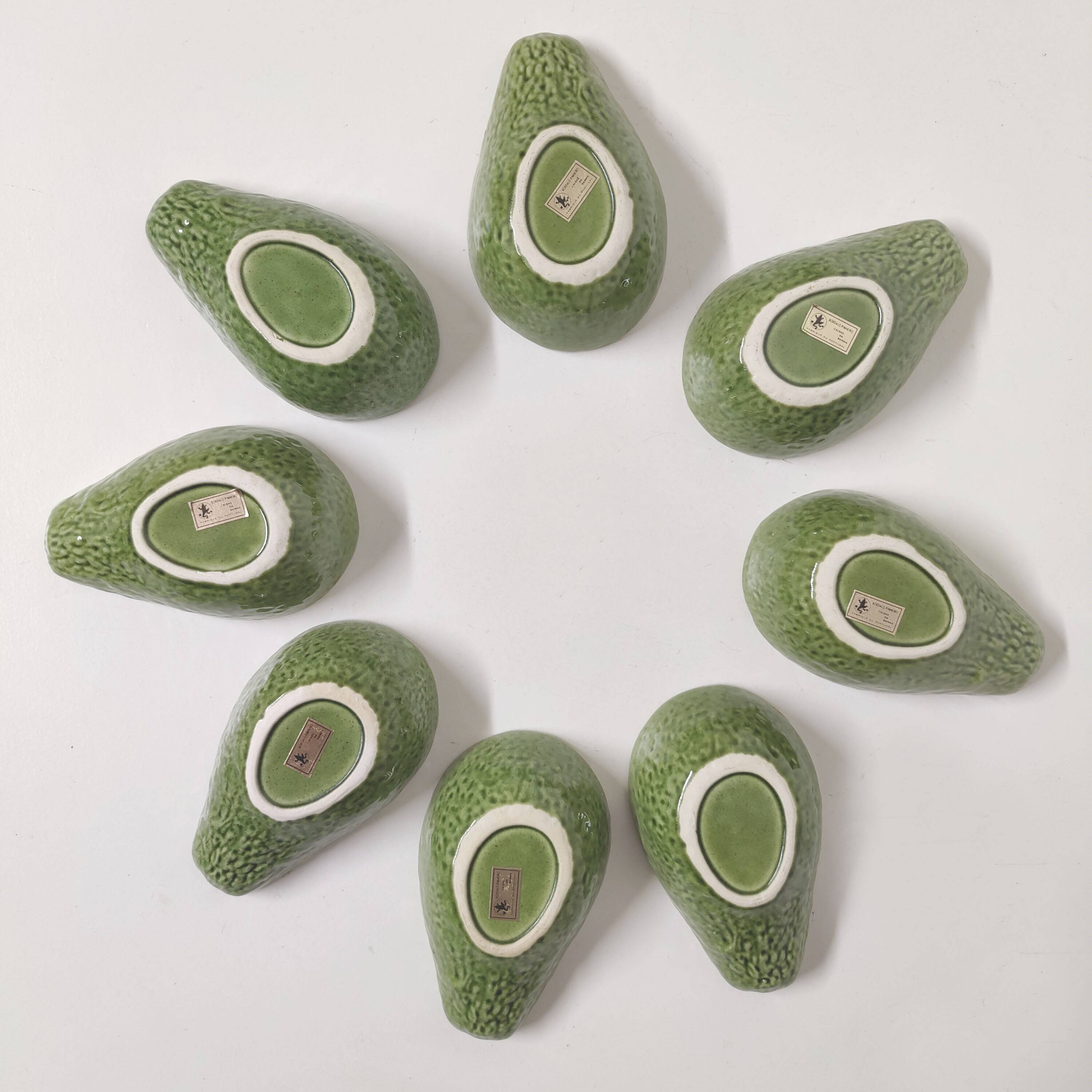 Set of 8 avocado-shaped ceramic bowls Bordalo Pinheiro Portugal