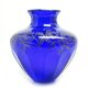 Art déco vase, cobalt crystal, Józefina Glassworks, Poland, 1930s