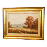 Signed and dated landscape painting oil on canvas