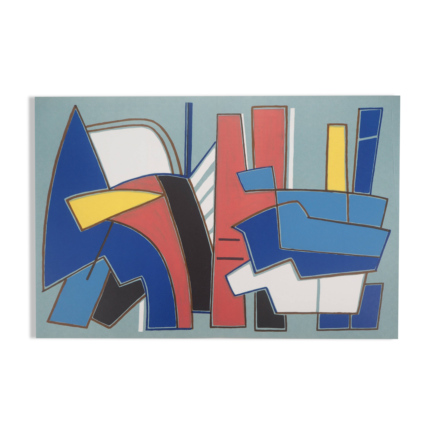 Alberto magnelli: blue composition - original lithograph