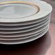 Set of 6 dessert plates in Berry porcelain – White and gold
