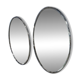 Lot de 2 miroirs vintage chromés identiques années 70