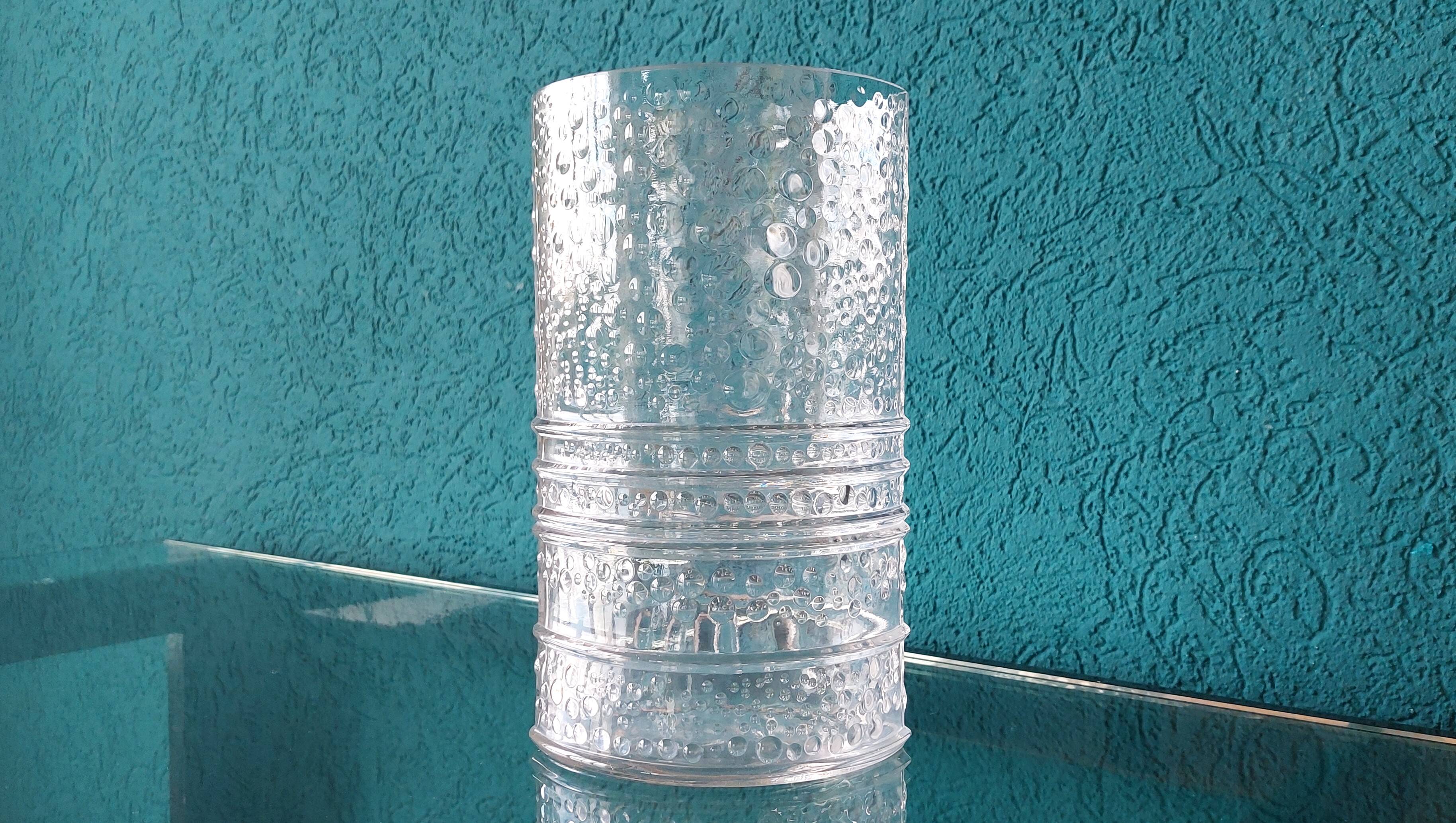 Vintage Structured Glass Vase by Willem Heesen for Leerdam Glass Factory