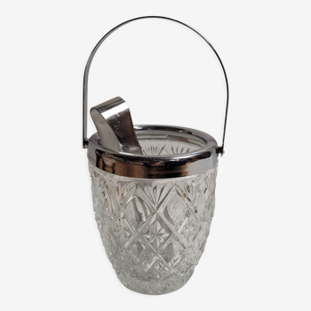 Ice bucket chiseled glass