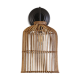 Rattan Black Sconce