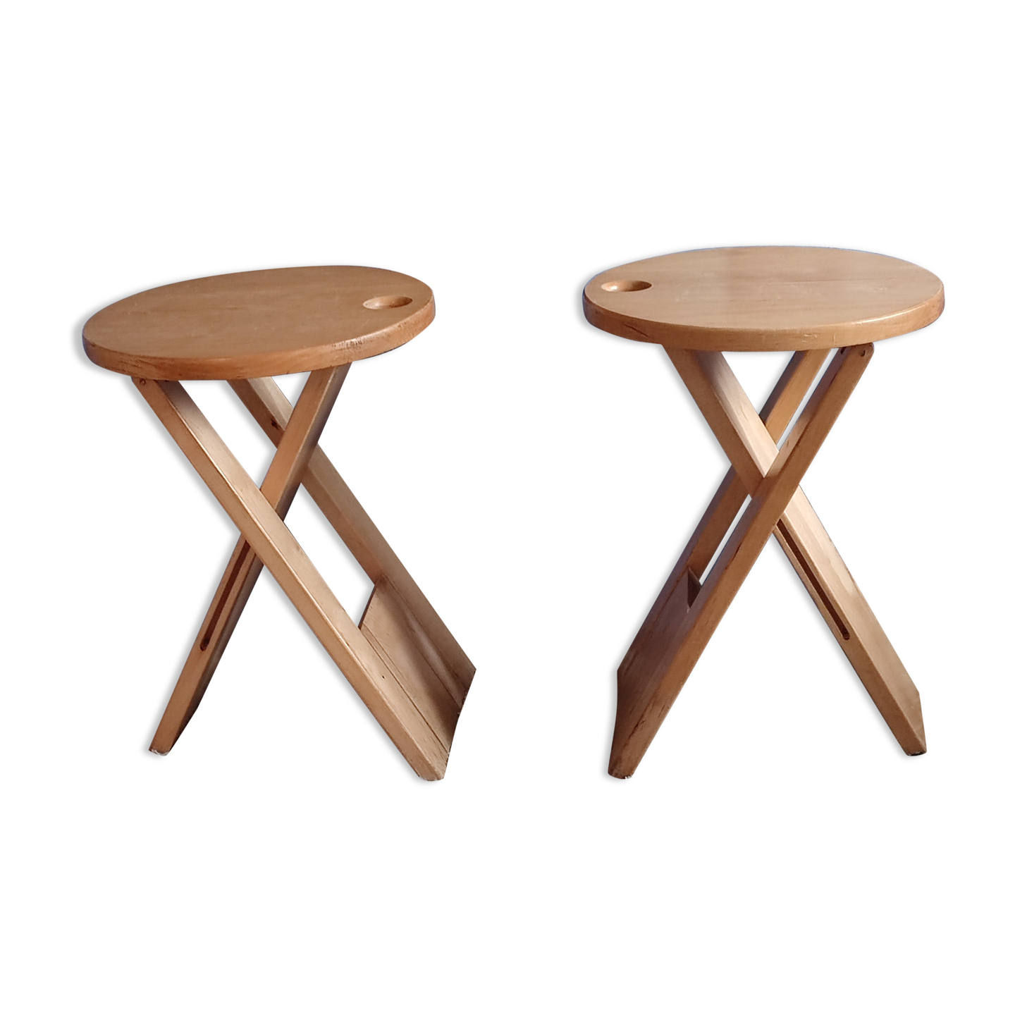 Paire de tabourets pliables Adrien Reed vintage