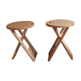 Pair of vintage Adrien Reed folding stools