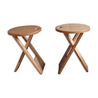 Pair of vintage Adrien Reed folding stools