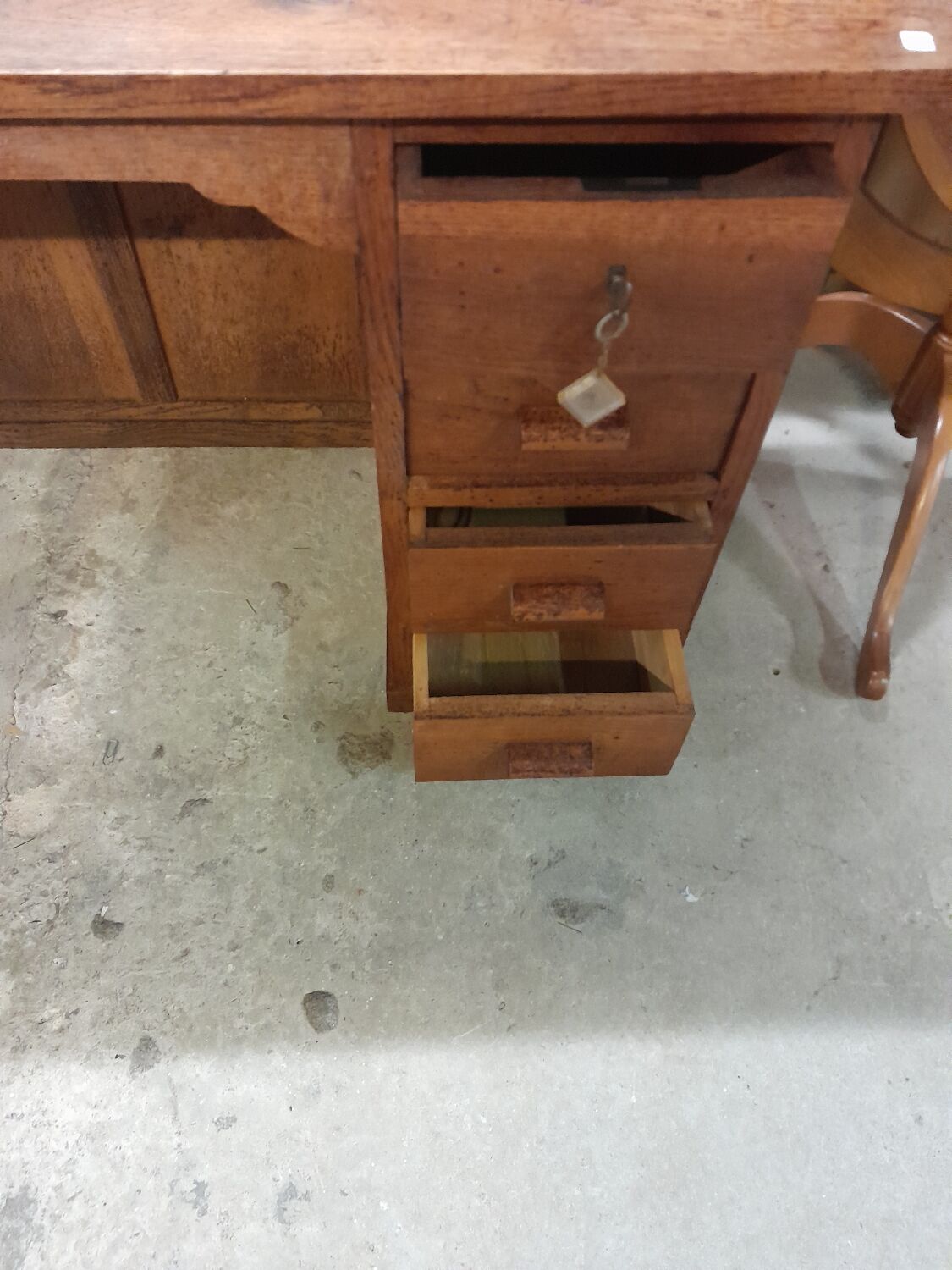 Vintage Oak Desk - René Gabriel Style - Design Reconstruction