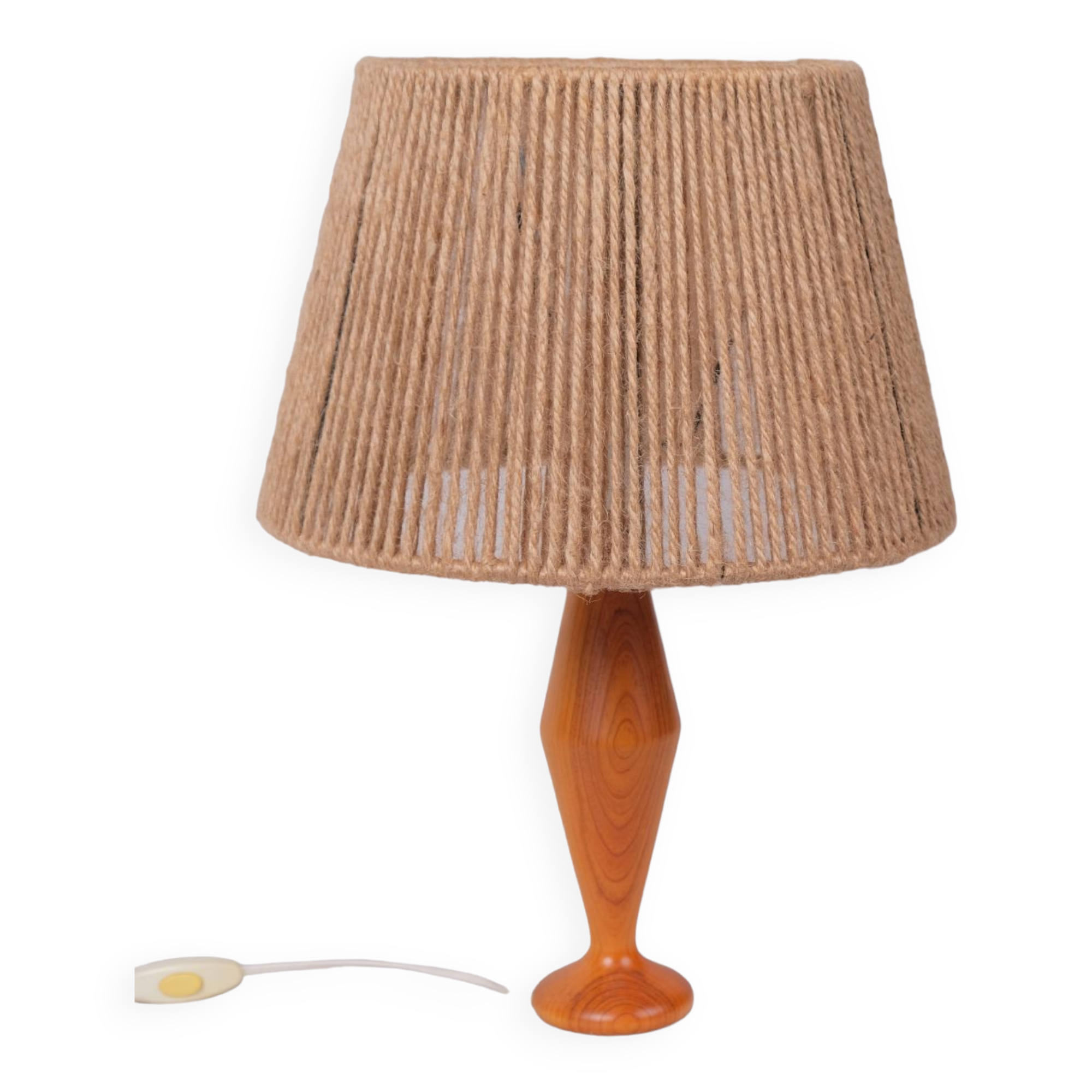 Wooden lamp and rope