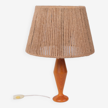 Wooden lamp and rope