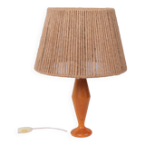 Wooden lamp and rope