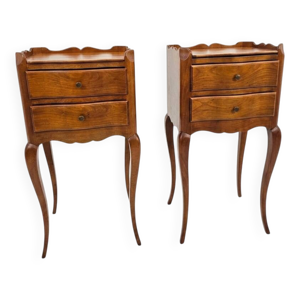 Paire tables chevet - merisier massif