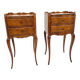 Pair of Louis XV style bedside tables in solid cherry wood.