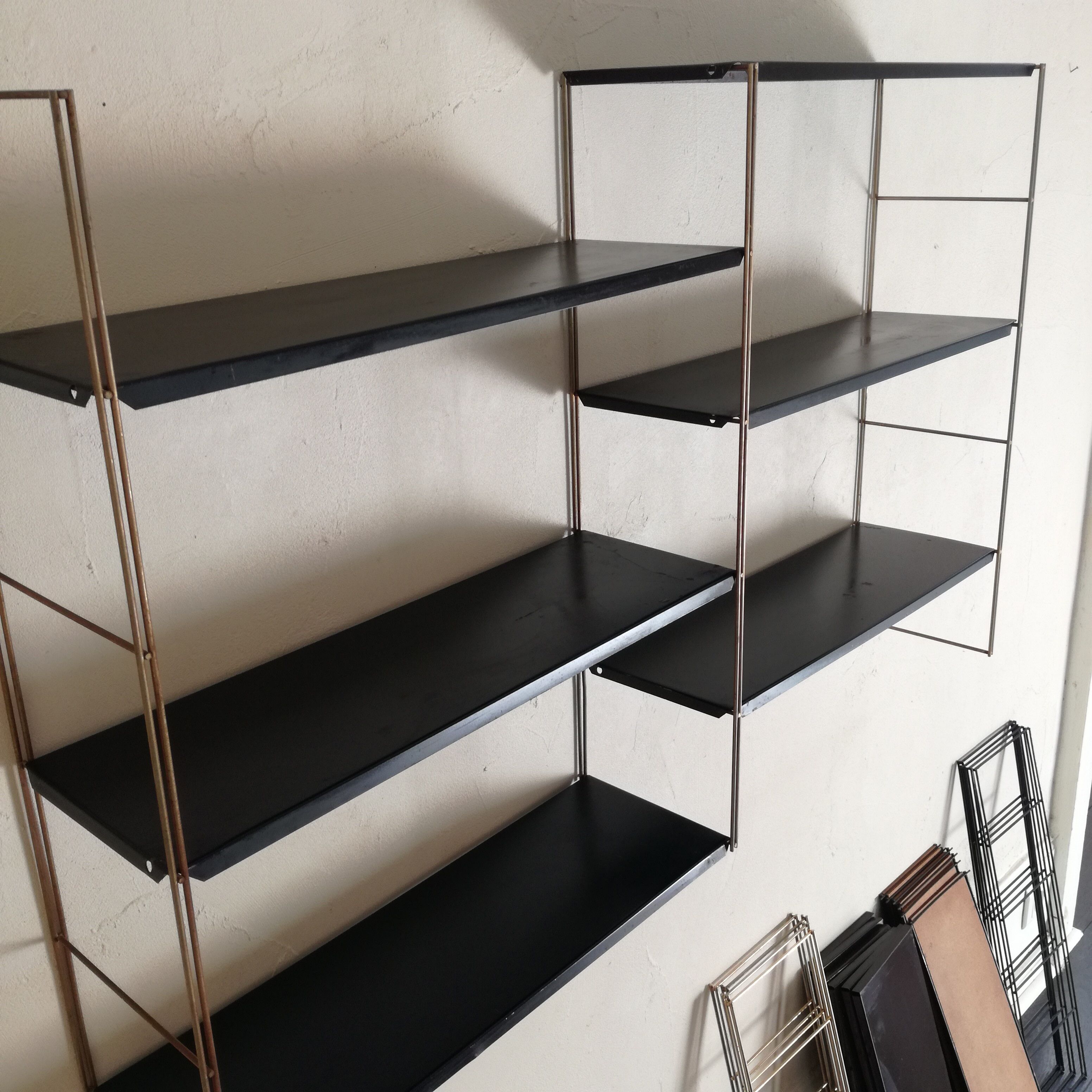 Gold and black String shelf